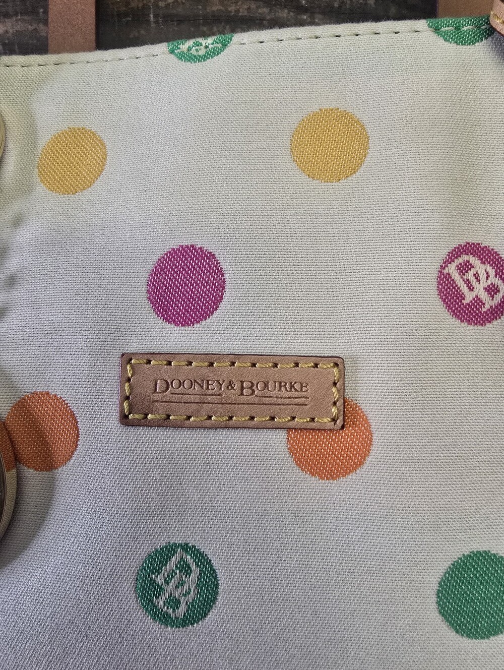 Dooney & Bourke Bubble Dot Tote Y2K Multicolor Charm Bag - Picture 3 of 16